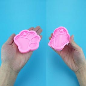 img 1 attached to Rainmae 4 Pcs Love Paw Print Keychain Silicone Resin Molds Heart Bear Dog Paw Candy Fondant Mold With 20 Pcs Keyrings For Make Bag Tag Dog Tags, Christmas Mold For Epoxy Resin Crafts, Resin Keychains