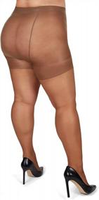 img 1 attached to Plus Size Curvy Silky Sheer Control Top Pantyhose By MeMoi