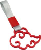 cherry red broken realmz tsurikawa v2 akatsuki cloud jdm drift handle ring bumper warning car accessory logo