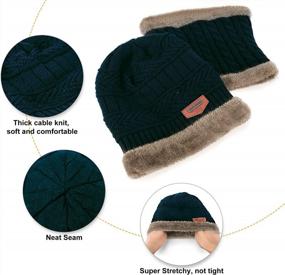img 1 attached to Комплект шарфа шапки шапочки зимы людей с флисовой подкладкой для катания на лыжах и охоты