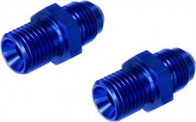 img 1 attached to PitVisit PV Raceworks 6AN Male To 14Mm X 1.50 Male Port Straight Fitting Anodized Blue Aluminum AN To Metric Adapter (2 Pack)