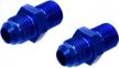 pitvisit pv raceworks 6an male to 14mm x 1.50 male port straight fitting anodized blue aluminum an to metric adapter (2 pack) logo