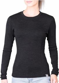 img 4 attached to Stay Warm And Comfortable With MERIWOOL'S Womens 100% Merino Wool Midweight Long Sleeve Thermal Shirt