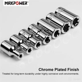 img 2 attached to MAXPOWER 1/4-Inch Drive Star Socket Set, Female Torx Socket Set, 7 PCS, Chrome Vanadium, E4-E11