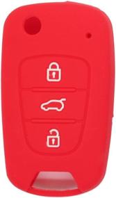 img 4 attached to SEGADEN Silicone Cover Protector Case Holder Skin Jacket Compatible With HYUNDAI Accent I20 I30 KIA K2 K5 Sportage 3 Button Flip Remote Key Fob CV2152 Red