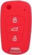 segaden silicone cover protector case holder skin jacket compatible with hyundai accent i20 i30 kia k2 k5 sportage 3 button flip remote key fob cv2152 red logo