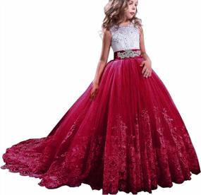 img 4 attached to Lovely Lilac Princess Pageant Dress For Girls: NNJXD Tulle Prom Ball Gowns