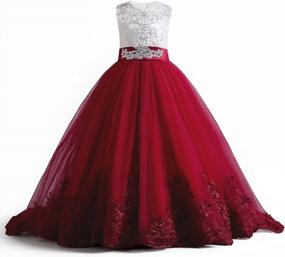 img 3 attached to Lovely Lilac Princess Pageant Dress For Girls: NNJXD Tulle Prom Ball Gowns