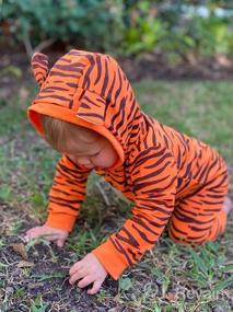 img 2 attached to Cute And Cozy 3D Animal Hooded Jumpsuit Onesie For Newborn Boys And Girls - With Realistic Tiger And Leopard Print!