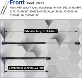 img 2 attached to Front Hood Lift Support Shock Set by OTUAYAUTO - 🚘 Replacement for 2002-2007 Liberty Hood Struts (Pack of 2), SG314037 4366