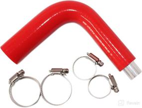 img 1 attached to 🔴 RONTEIX Silicone Hose Kit: 90 Degree Elbow Reducer 3/4" to 1" - Ideal for Ford F150 5.0 / EcoBoost Reservoir - Enhance Performance and Style with Red Silicone