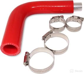 img 3 attached to 🔴 RONTEIX Silicone Hose Kit: 90 Degree Elbow Reducer 3/4" to 1" - Ideal for Ford F150 5.0 / EcoBoost Reservoir - Enhance Performance and Style with Red Silicone