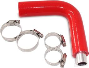 img 2 attached to 🔴 RONTEIX Silicone Hose Kit: 90 Degree Elbow Reducer 3/4" to 1" - Ideal for Ford F150 5.0 / EcoBoost Reservoir - Enhance Performance and Style with Red Silicone