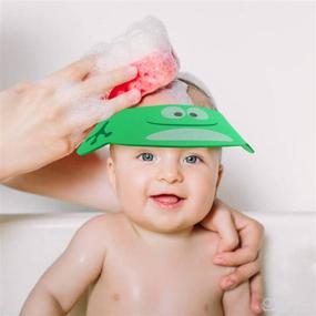 img 1 attached to 🐷 3-Piece Baby Shower Bathing Cap Set - Soft Adjustable Cartoon Frog, Pig, and Bear Shampoo Hats for Hair Protection - Adjustable Head Visor Cap with Four Gear Options for Toddler, Baby, Kids, and Children
