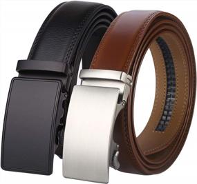 img 4 attached to Lavemi Genuine Leather Ratchet Belt For Dress And Casual Wear, Customizable Fit, Stylish Gift Packaging
