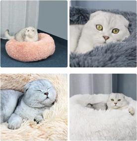 img 1 attached to 🐶 Aoresac Calming Donut Pet Bed: Soft Plush, Washable Round Dog Cat Bed for Cats Dogs – The Ultimate Cozy Retreat!