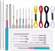 8 pcs punch needles set: embroidery stitching, cross stitch tools & 4 colors thread for knitting needle art handmaking sewing logo