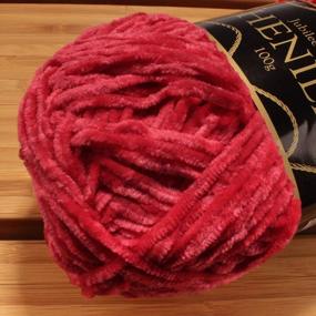 img 2 attached to JubileeYarn Chenille Yarn - Worsted Weight 100G/Skein - Rouge Color 2 Skeins