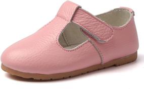 img 4 attached to 👸 MIGO BABY Leather T-Strap Princess Girls' Flats