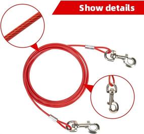 img 1 attached to 🐶 15 FT Dog Tie Out Cable and Stake, Reflective Training Runner Chain and Stake for Dogs up to 60lb - Ideal for Playtime, Camping, and Backyard Activities