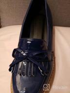 img 1 attached to KARKEIN Patent Leather Penny Loafers With Tassel And Bowknot Detail For Women - Slip On Oxford Shoes With Low Heel review by Jon Krishna