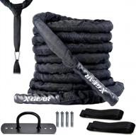 xgear heavy battle rope, workout rope with upgraded polyester cover, anchor strap, wall mount kit,undulation ropes for home gym outdoor strength training, cardio workout logo