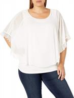 effortlessly chic: agb women's popover top with round hem logo