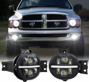 img 4 attached to Upgrade Your Dodge Ram With BICYACO LED Fog Lights And DRL - 1 Pair (Black) - Compatible With 2002-2008 Ram 1500 And 2003-2009 Ram 2500/3500 Pickup Trucks