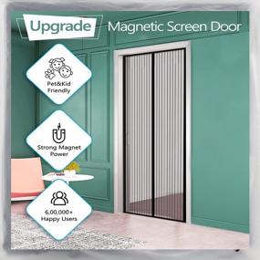 img 4 attached to 🚪 IKSTAR Magnetic Screen Door - Keep Bugs Out, Let Cool Breeze In, Self Sealing Magnets - Retractable Mesh Closure for Sliding Doors and Pets - Single-38"x82