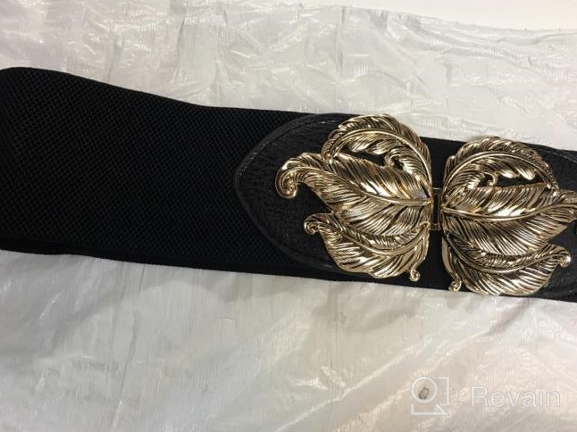 img 1 attached to Add A Vintage Touch To Your Outfit With VOCHIC Women'S Wide Waist Belt Featuring Metal Leaf Buckle review by Casey Yuh