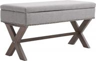 homcom grey fabric shoe bench storage ottoman with soft sponge cushion - 35.75 inch rectangle shape, perfect for living room, entryway, or bedroom logo