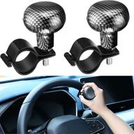 🚗 enhance steering control with 2 pieces steering wheel spinner knob – novel style suicide power handle for cars, trucks, tractors, boats, golf carts (black and carbon color) логотип