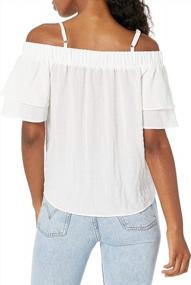 img 1 attached to Chic And Stylish: A. Byer Women'S Off The Shoulder Tie Front Top