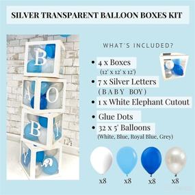 img 1 attached to 🐘 176 pc Baby Shower Decorations for Boy and Birthday Boy - Elephant Theme, Balloon Garland Arch, Balloon Boxes, Banner and More!