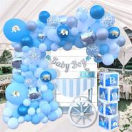 🐘 176 pc baby shower decorations for boy and birthday boy - elephant theme, balloon garland arch, balloon boxes, banner and more! логотип