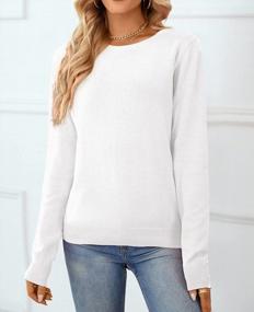 img 1 attached to Women'S 100% Cotton Soft Knit Crewneck Pullover Sweater By QUALFORT