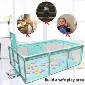 img 1 attached to 🧸 GOLDGE Extra Large Playpen for Babies and Toddlers with 50pcs Balls and 5 pcs Pull Up Rings - Ultimate Baby Play Yard and Kids Play Area