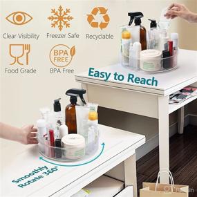 img 1 attached to 🔄 LotFancy Lazy Susan Organizer: 12” and 10” Clear Turntable for Cabinet, Pack of 2 - Rotating Storage Container for Refrigerator, Pantry with Dividers