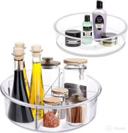 🔄 lotfancy lazy susan organizer: 12” and 10” clear turntable for cabinet, pack of 2 - rotating storage container for refrigerator, pantry with dividers logo