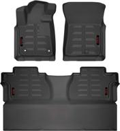 gator accessories 79605 toyota tundra crewmax cab floor liners - black, front & 2nd seat, 2014-2020 | combo set logo