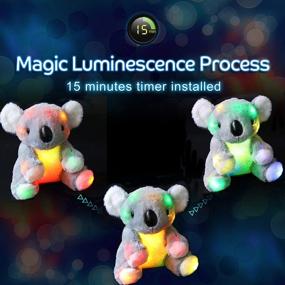 img 2 attached to LED Glow Gray Koala Bear Stuffed Animal: Adorable Floppy Plush Toy For Kids & Toddlers - 9.5'' BSTAOFY Light Up Colorful Birthday Gift!