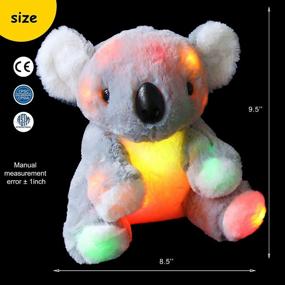 img 3 attached to Светящийся серый медведь коала со светодиодной подсветкой: очаровательная плюшевая игрушка на гибких дисках для детей и малышей - 9,5 ''BSTAOFY Загорается красочным подарком на день рождения!