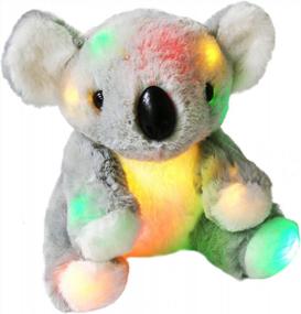 img 4 attached to Светящийся серый медведь коала со светодиодной подсветкой: очаровательная плюшевая игрушка на гибких дисках для детей и малышей - 9,5 ''BSTAOFY Загорается красочным подарком на день рождения!