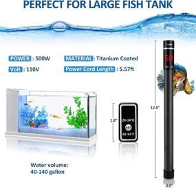 img 3 attached to 🐠 LERMITY 500w Titanium Aquarium Heater with LED Digital Temperature Display - Auto Thermostat & External Controller for Saltwater and Freshwater Tanks