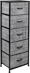 img 4 attached to Sorbus Dresser Storage Tower, Organizer For Closet, Tall Dresser For Bedroom, Chest Drawer For Clothes, Hallway, Living Room, College Dorm, Steel Frame, Wood Top, Fabric, 5 Drawers