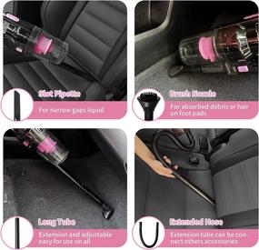 img 1 attached to 🧼 Complete Car Cleaning Supplies for Deep Cleaning - Vioview 14Pcs Pink Car Interior Detailing Kit with High Power Handheld Vacuum, Cleaning Gel, Detailing Brush Set, Windshield Cleaner
