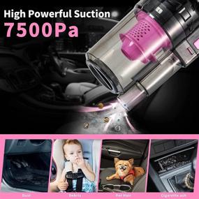 img 2 attached to 🧼 Complete Car Cleaning Supplies for Deep Cleaning - Vioview 14Pcs Pink Car Interior Detailing Kit with High Power Handheld Vacuum, Cleaning Gel, Detailing Brush Set, Windshield Cleaner