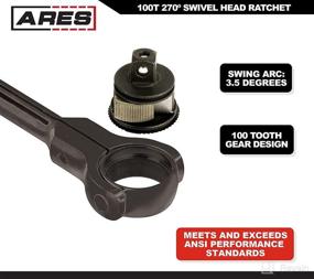 img 2 attached to 🔧 Ares 42066-3-Piece Swivel Head Ratchet Set - 1/4-inch, 3/8-inch, and 1/2-inch Drive - 100-Tooth Design - 270 Degree Swivel Action - Knurled Handles - Quick-Release Head - EVA Foam Storage Tray