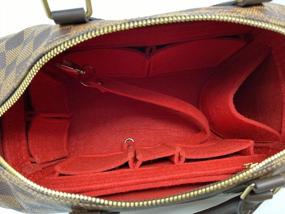 img 1 attached to LV Speedy 25 30 35 40 Purse Organizer Insert - Luxury Liner Shaper Divider By AlgorithmBags (Red, Size 30)