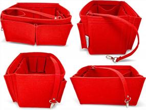 img 2 attached to LV Speedy 25 30 35 40 Purse Organizer Insert - Luxury Liner Shaper Divider By AlgorithmBags (Red, Size 30)